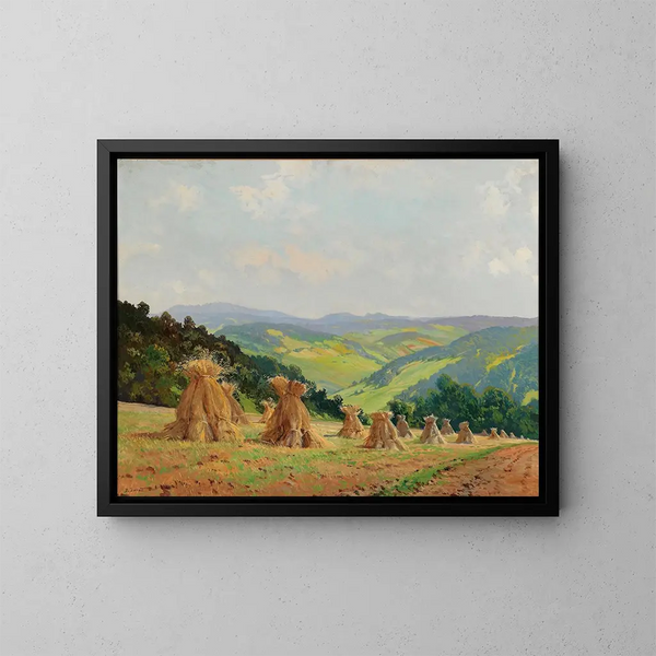 Landschaft der Voralpen des Waldviertels - Hugo Darnaut — gerahmtes Bild an der Wand