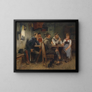 su banco di prova - Hugo Kauffmann — quadro incorniciato alla parete