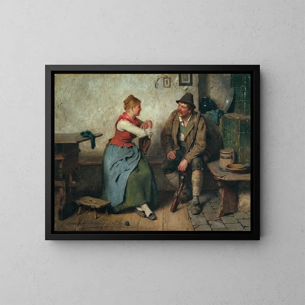 Gesprächszeit - Hugo Kauffmann — gerahmtes Bild an der Wand