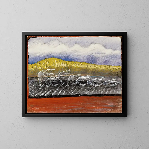 Der Wind weht - Hugo Simberg — gerahmtes Bild an der Wand