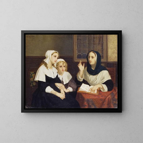 Lesen Sie die Bibel - Hugues Merle — gerahmtes Bild an der Wand