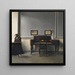 Ida in un interno con pianoforte - Vilhelm Hammershøi — quadro incorniciato alla parete