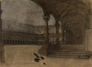 Ignace Franois Bonhomme - Un clotre dans une cour de palais.webp