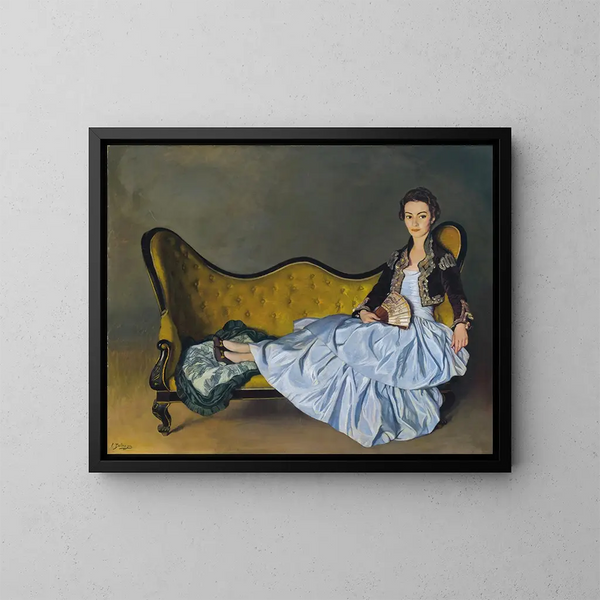 Portrait de Señora de Garay - Ignacio Zuloaga — gerahmtes Bild an der Wand