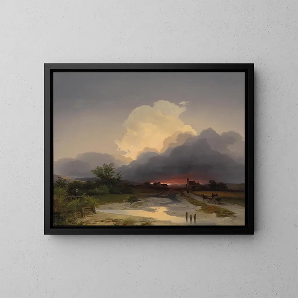 Retour au pays au crépuscule - Ignaz Raffalt — quadro incorniciato alla parete