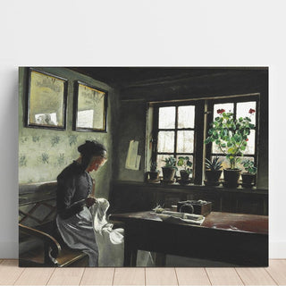 Intérieur avec femme cousant- Laurits Andersen Ring | Reproduction Tableau Décoration murale affiche copie