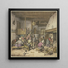 Interno di taverna con contadini che fumano, bevono e si accarezzano - Adriaen van Ostade — quadro incorniciato alla parete