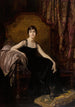 Portrait einer eleganten Dame und ihres Hundes - Isaac Cohen — Ansicht des Kunstwerks