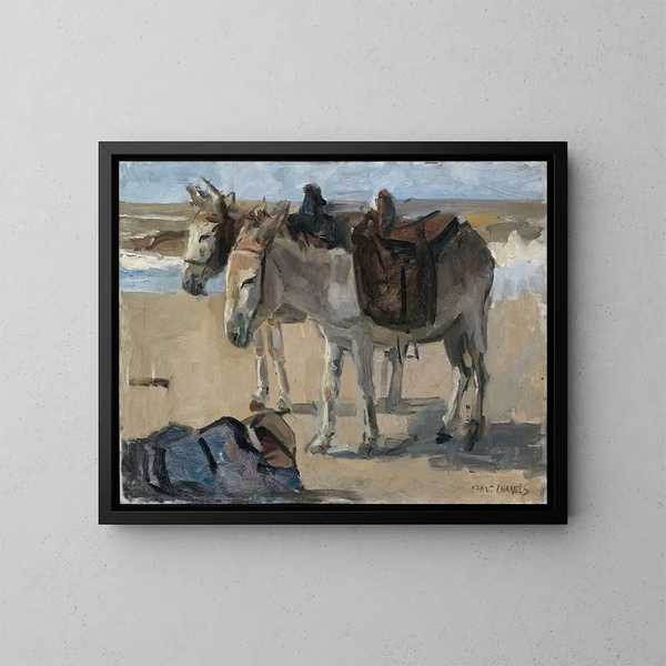 Zwei Esel - Isaac Israëls — gerahmtes Bild an der Wand
