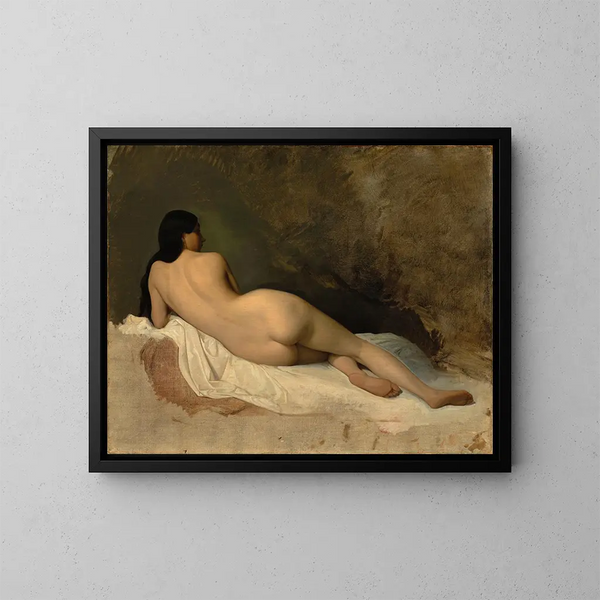 Studie einer liegenden Akt - Isidore Pils — gerahmtes Bild an der Wand