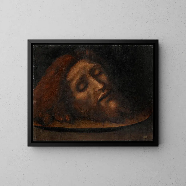 Kopf des heiligen Johannes der Täufer - Italienische Schule — gerahmtes Bild an der Wand