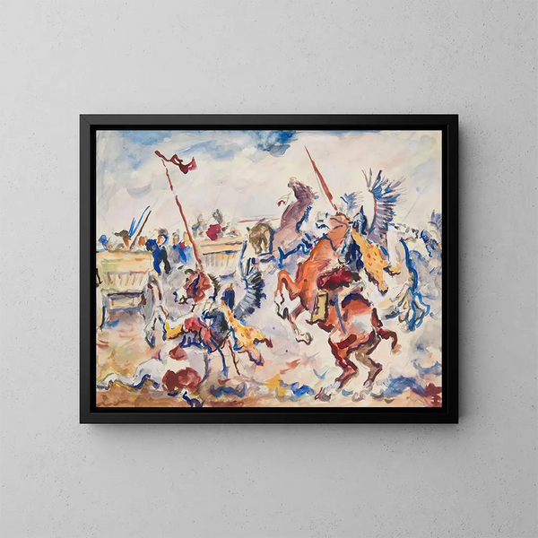 Hussards en combat - Ivan Ivanec — gerahmtes Bild an der Wand