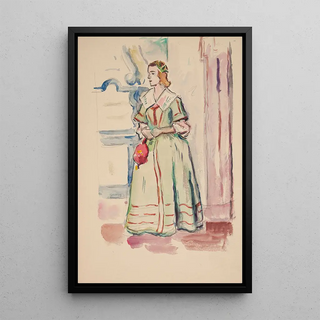 Ivan Ivanec - Studium postaci modej kobiety aktorki w stroju historycznym stojcej w Przedpokoju sali Stoowej Paacu w Podhorcach.webp