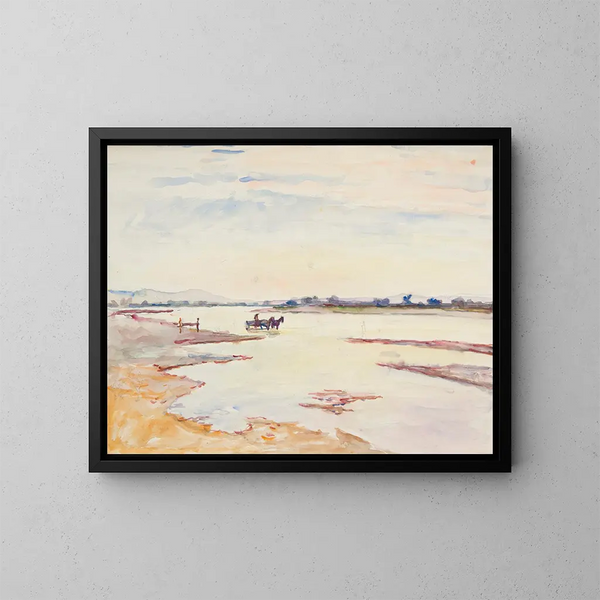 Landschaft mit Fluss - Ivan Ivanec — gerahmtes Bild an der Wand