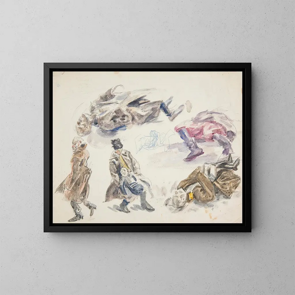 Studien zu Geisterfiguren und Studien zu Geisterkörpern - Ivan Ivanec — gerahmtes Bild an der Wand
