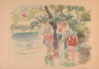 Ivan Ivanec - trzy kobiety brodzce w rzece.webp