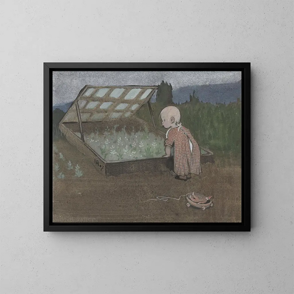 Lilas am Bachrand - Ivar Arosenius — gerahmtes Bild an der Wand
