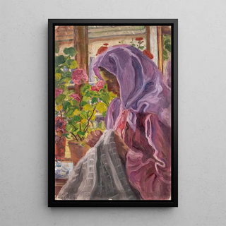 Izsk Perlmutter - Junge Nherin am Blumenfenster.webp