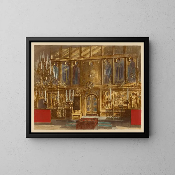 Ikonostase der Kathedrale Uspenski - J Daziaro — gerahmtes Bild an der Wand