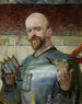Selbstporträt in Rüstung mit Violinen - Jacek Malczewski — Ansicht des Kunstwerks