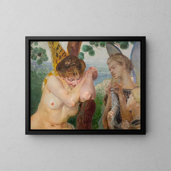 Tobias und eine Harpyie - Jacek Malczewski — gerahmtes Bild an der Wand