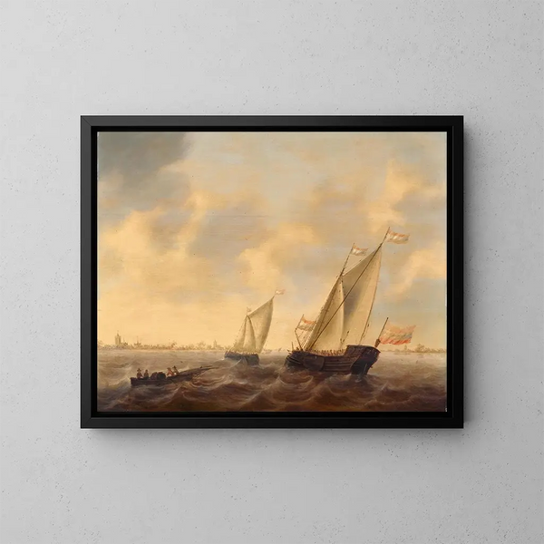 Bateaux et navires en mer - Jacob Adriaensz Bellevois — gerahmtes Bild an der Wand