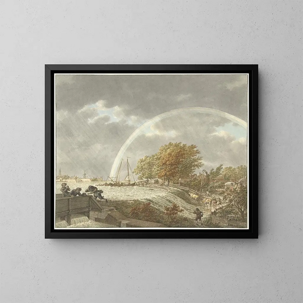 Abendstimmung im Herbst und Wasser - Jacob Cats — gerahmtes Bild an der Wand
