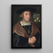 Portrait de Mathias Mulich 1470-1528 Bourgmestre de Lübeck - Jacob Claesz van Utrecht — gerahmtes Bild an der Wand