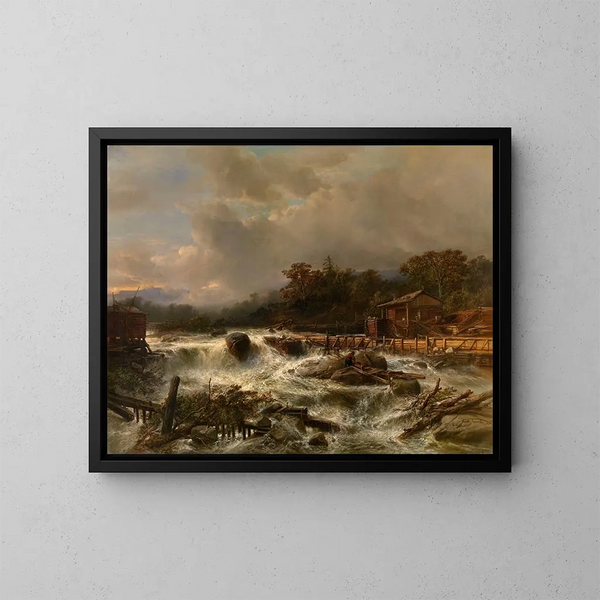 Cascade in Norwegen - Jacob Jacobs — gerahmtes Bild an der Wand