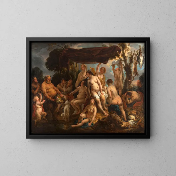 Der Ruheplatz der Diana - Jacob Jordaens — gerahmtes Bild an der Wand