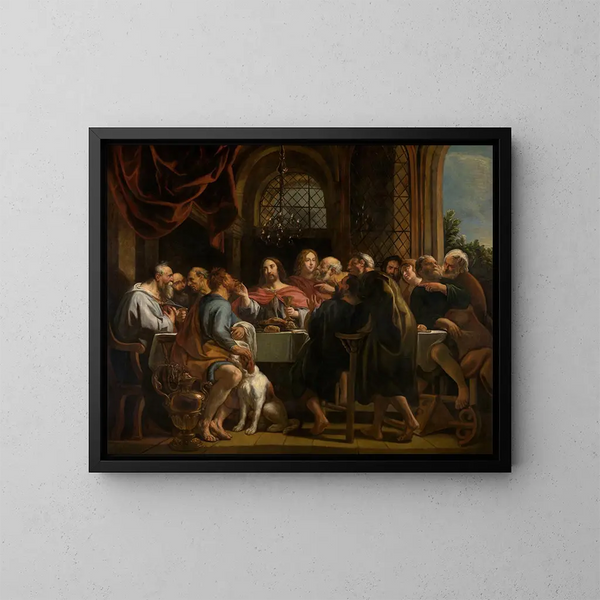 Das letzte Abendmahl - Jacob Jordaens — gerahmtes Bild an der Wand