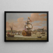 Charles II and James, Duke of York, aboard the HMS Triumph with three royal yachts off the coast of Dover - Jacob Knyff — framed artwork on a wall