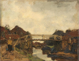 Jacob Maris - Wooden Bridge across a Canal at Rijswijk.webp