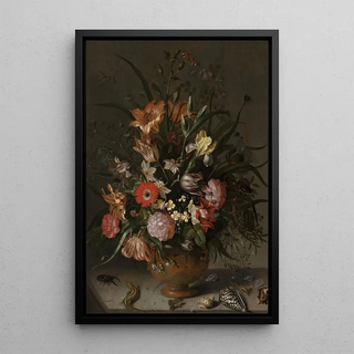 Jacob Marrel - Bouquet of flowers in a vase insects and tiny creatures.webp