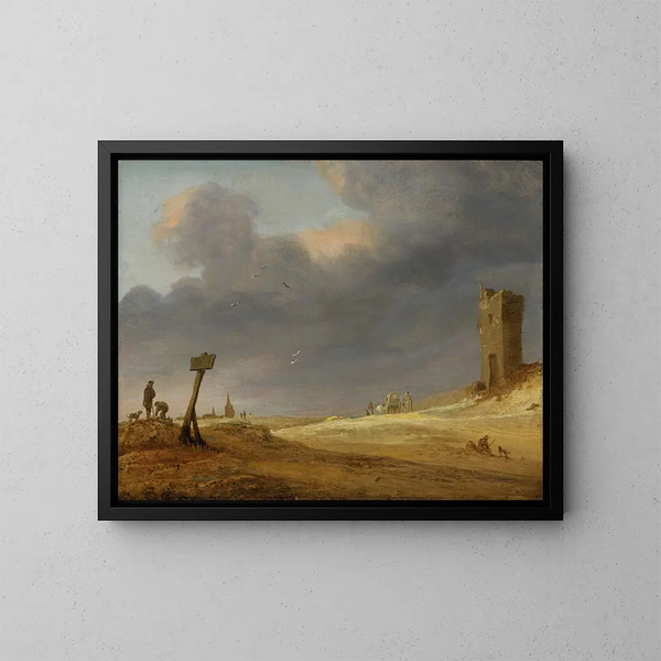 eines Dünenlandschafts - Jacob Salomonsz van Ruysdael — gerahmtes Bild an der Wand