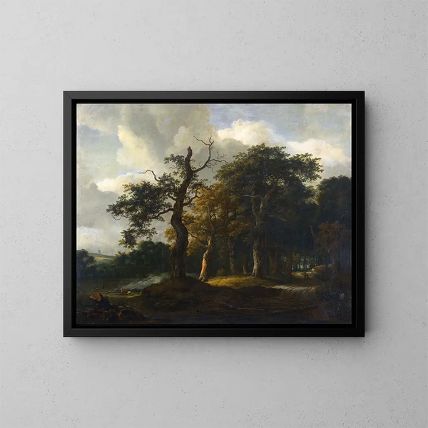Ein Weg durch eine Eiche - Jacob Salomonsz van Ruysdael — gerahmtes Bild an der Wand