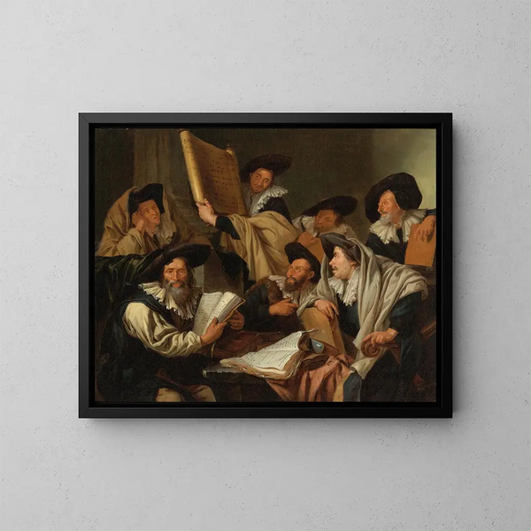 Diskussion rabbinisch - Jacob Toorenvliet — gerahmtes Bild an der Wand