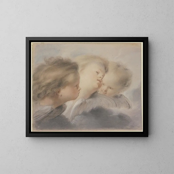 Drei Engelsköpfe - Jacob de Wit — gerahmtes Bild an der Wand