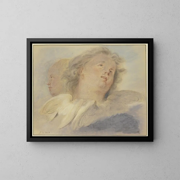 Zwei Engelsköpfe - Jacob de Wit — gerahmtes Bild an der Wand