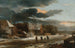 Paesaggio invernale con un villaggio e un canale ghiacciato - Jacob van Ruisdael — vista dell’opera