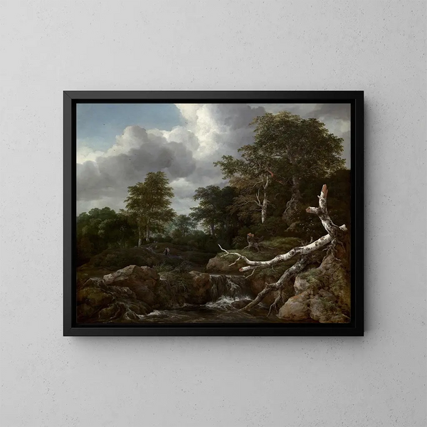 Waldszene - Jacob van Ruisdael — gerahmtes Bild an der Wand