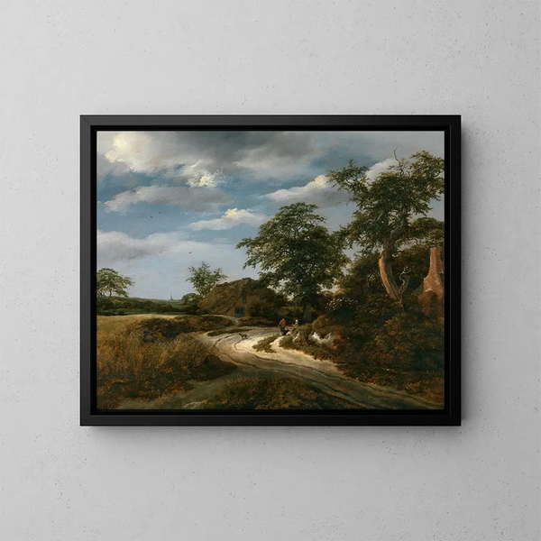 Landschaft - Jacob van Ruisdael — gerahmtes Bild an der Wand