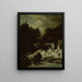 Landschaft mit Bergkette und Wasserfall - Jacob van Ruisdael — gerahmtes Bild an der Wand