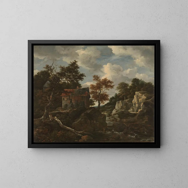 Felsenlandschaft - Jacob van Ruisdael — gerahmtes Bild an der Wand