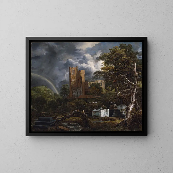 Der jüdische Friedhof - Jacob van Ruisdael — gerahmtes Bild an der Wand