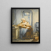 Interno con una vecchia signora che prepara da mangiare - Jacob van Strij — quadro incorniciato alla parete