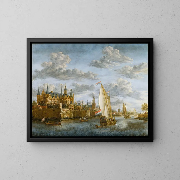 Château sur une rivière en Hollande - Jacobus Storck — quadro incorniciato alla parete