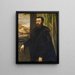 Ritratto di un uomo con vista su un paesaggio - Jacopo Tintoretto — quadro incorniciato alla parete