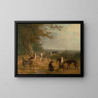 JacquesLaurent Agasse - Nine Greyhounds in a Landscape.webp