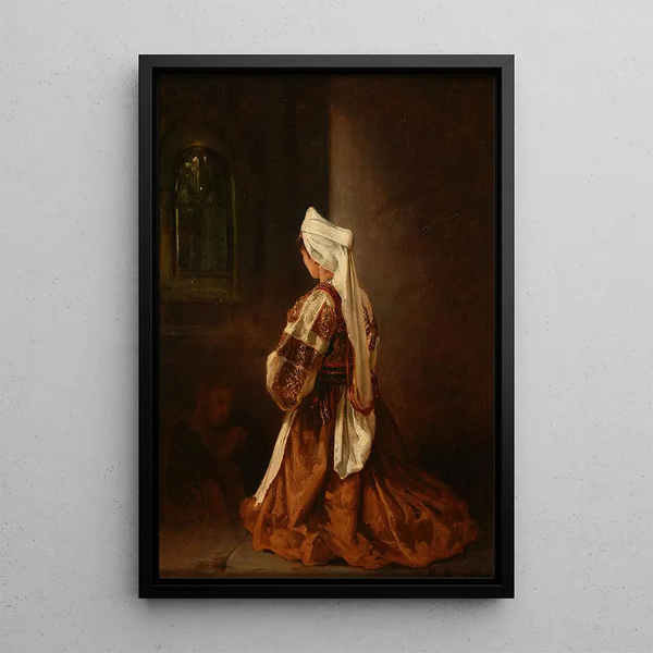 JacquesRaymond Brascassat - Jeune romaine en prire dans une glise.webp